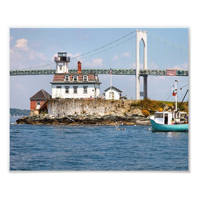 Rose Island Lighthouse, Rhode Island Foto Print (Vorne)