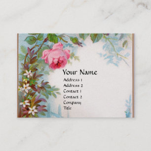 ROSE & JASMINES FLORAL MONOGRAM BLUE GEM perle Visitenkarte