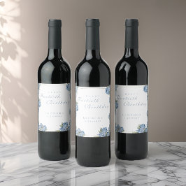 Rose JEDER Meilenstein Blumengestein Geburtstag Weinetikett