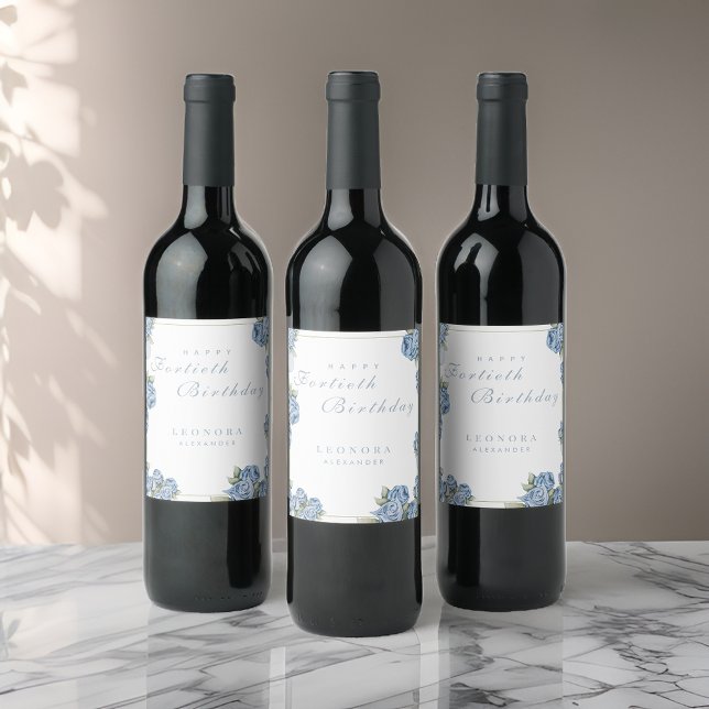 Rose JEDER Meilenstein Blumengestein Geburtstag Weinetikett (Von Creator hochgeladen)