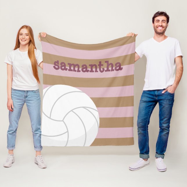 Rose & Kaffee Riesenvolleyball gestreift Fleecedecke (Beispiel)