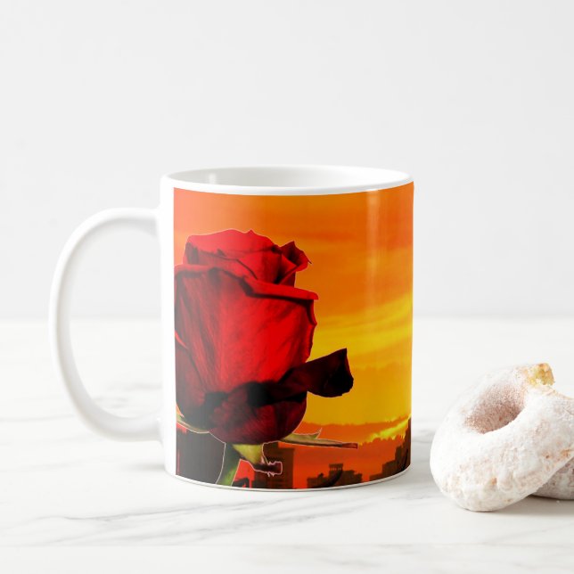 Rose Kaffeetasse (Mit Donut)