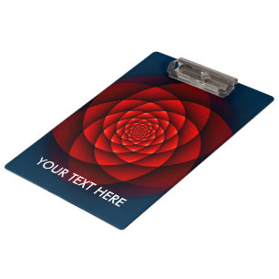 Rose Kaleidoskop rot + Ihr Text Klemmbrett