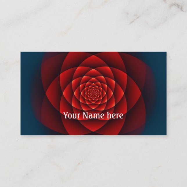 Rose Kaleidoskop rot + Ihr Text Visitenkarte (Vorderseite)