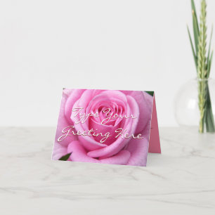 Rose kardiert rosa Blumen-kundenspezifische Karte