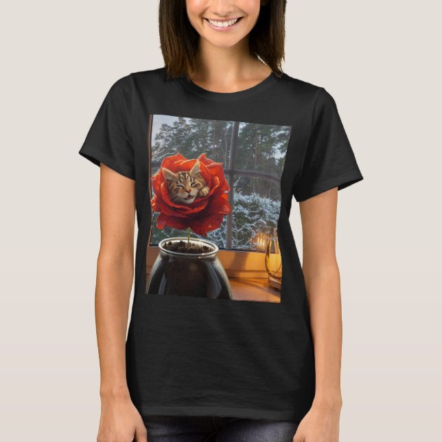 Rose Katzen Traum  T-Shirt (Vorderseite)