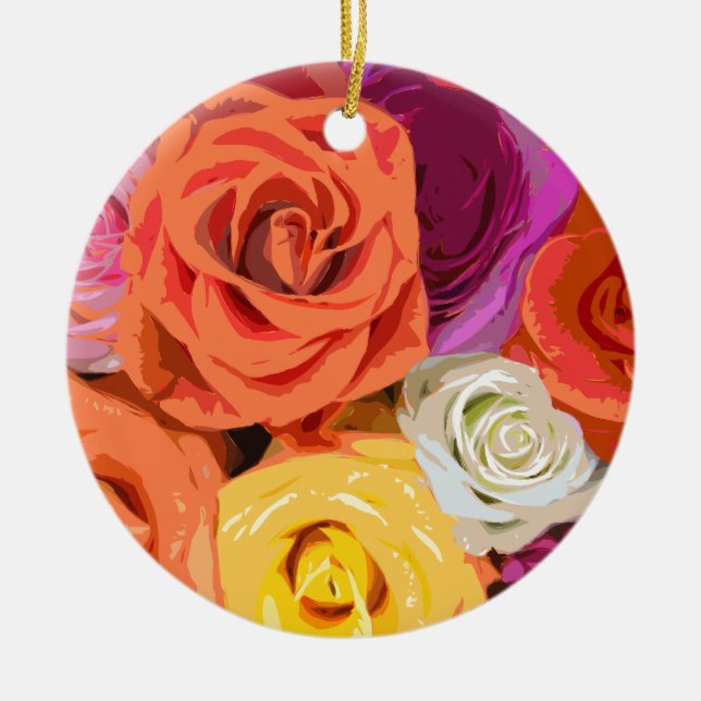 Rose Keramik Ornament (Vorne)