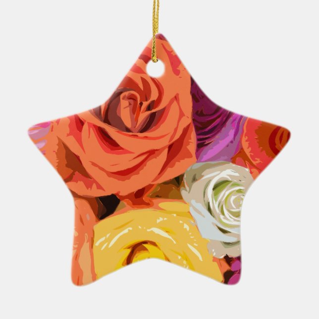 Rose Keramik Ornament (Vorne)