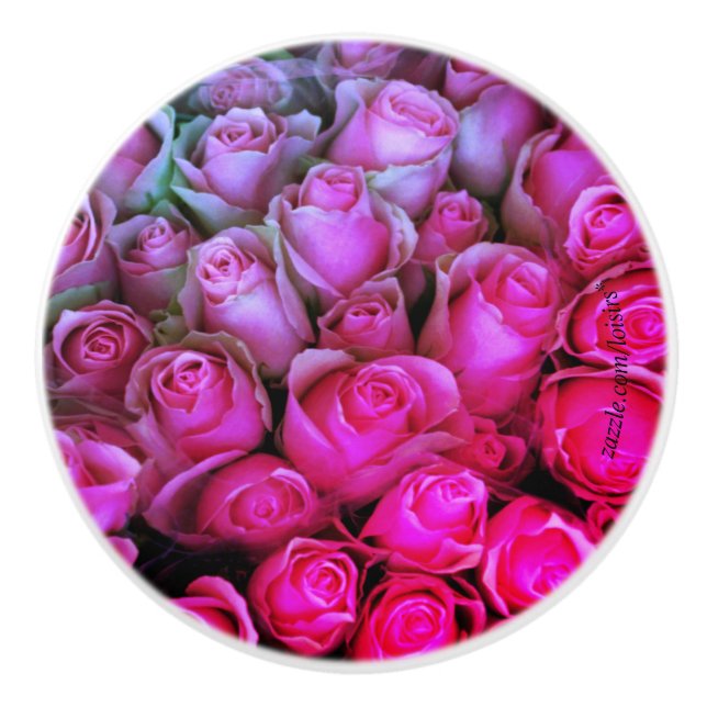 Rose Keramikknauf (Vorderseite)