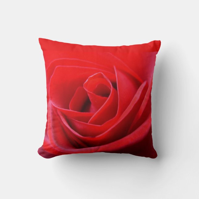 Rose Kissen Rote Rose Kissen Blume Dekoration (Vorderseite)