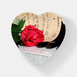 Rose, Klavier und Musikblatt Paperweight Briefbeschwerer