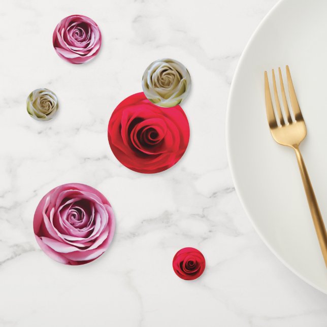 Rose Knospen Blume Detail Aquarell Konfetti (Gruppe)