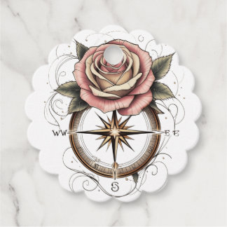 Rose Kompass Tattoo-Inspiriert Design Geschenkanhänger