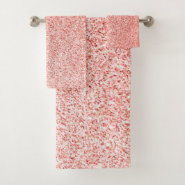 Rose Korallenlicht Glitzer Imitate Glitzern Badhandtuch Set