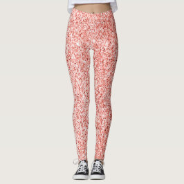 Rose Korallenlicht Glitzer Imitate Glitzern Leggin Leggings