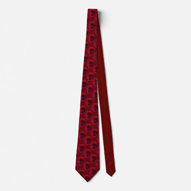 Rose Krawatte Schöne Rote Rose Neckties Romantisch (Vorderseite)