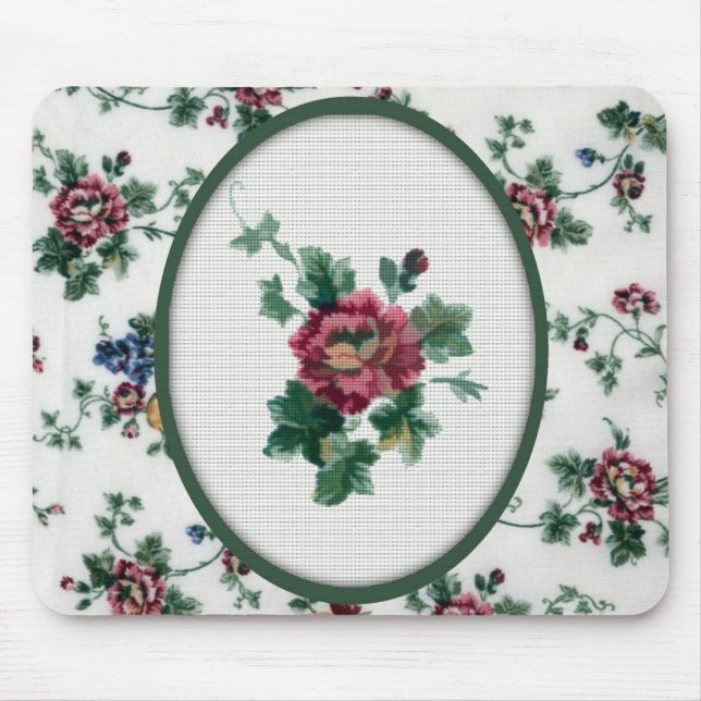 Rose Kreuzstitch Mousepad (Vorne)