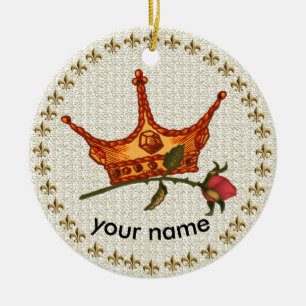 Rose Kronschmuck Keramik Ornament