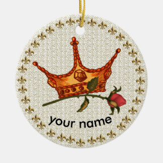 Rose Kronschmuck Keramik Ornament