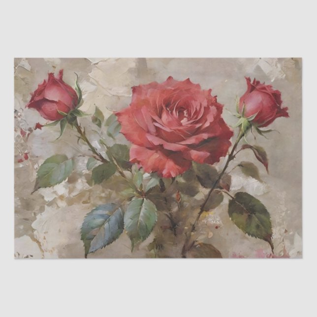 Rose Kunst Ölgemälde Seidenpapier (Vorderseite)