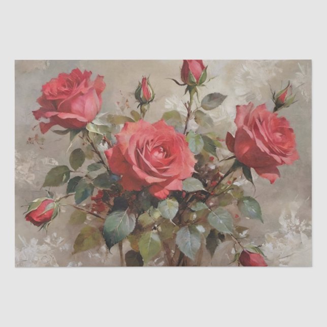 Rose Kunst Ölgemälde Seidenpapier (Vorderseite)