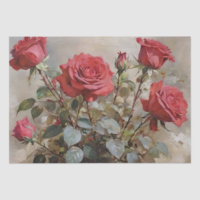 Rose Kunst Ölgemälde Seidenpapier (Vorderseite)