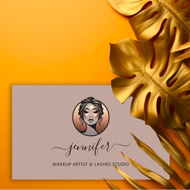 Rose Kunsthandwerkerspezifische Logo-Lashes QR Ori Visitenkarte (Rose Makeup Artist Custom Logo Lashes QR Oriental Business Card)