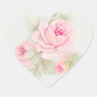 Rose Labels Pinks Herz-Aufkleber