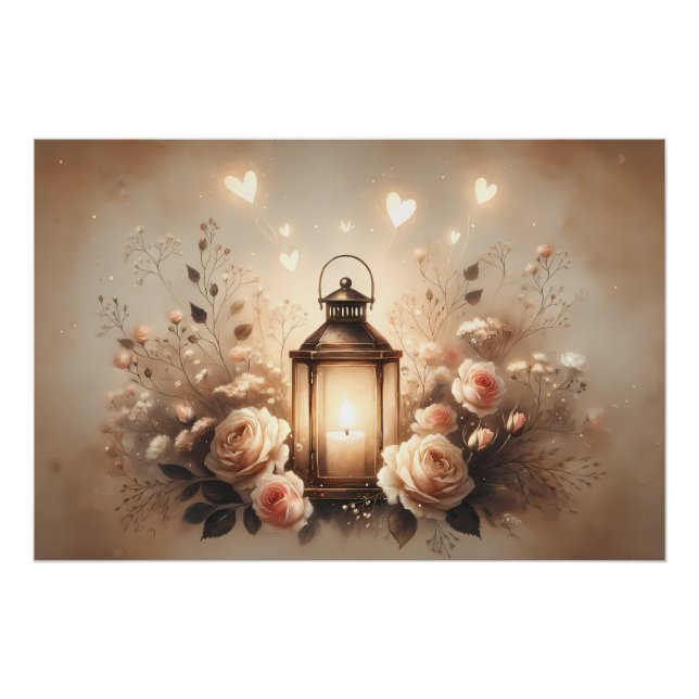 Rose Lantern Glow Bouquet Poster (Vorderseite)