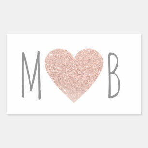 Rose Liebe Herzstück Braut & Bräutigam Romantische Rechteckiger Aufkleber