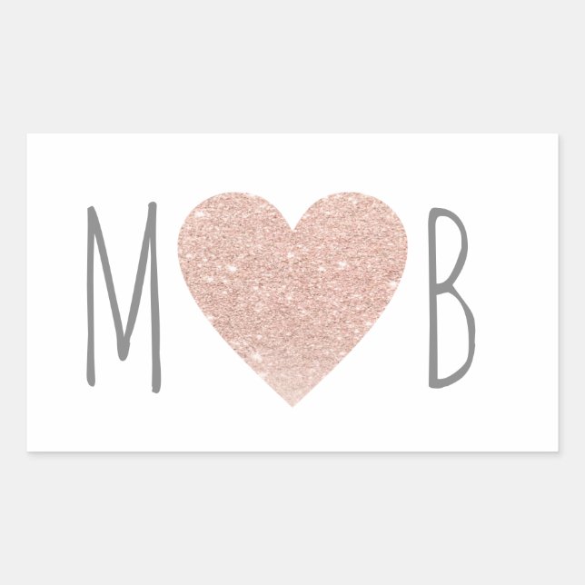 Rose Liebe Herzstück Braut & Bräutigam Romantische Rechteckiger Aufkleber (Vorderseite)