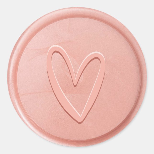 Rose Liebe Herzwachs Siegel Sticker (Vorderseite)