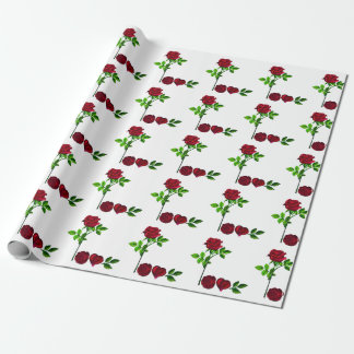 Rose LIEBE Wrapping Paper - Handgemalte Blumengesc Geschenkpapier