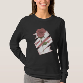 Rose-Liebesband – Romantische Blumenkunst T-Shirt