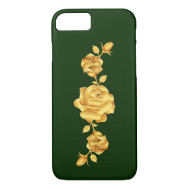 Rose liebt Design Gold auf Grün Case-Mate iPhone Hülle