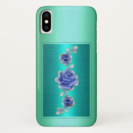Rose liebt Design Metallic Blue Gift Case-Mate iPhone Hülle