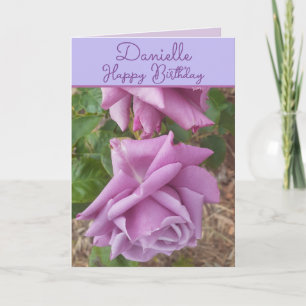 Rose Lila Blüten Blumen Mädchen Name Geburtstag Karte