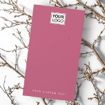 Rose Lila hinzufügen Logo Ohrring-Display-Karte<br><div class="desc">Rose Lilve oder benutzerdefinierte Farbe vertikale Ohrring Produkt-Display-Karte mit benutzerdefinierten Logo-Vorlage und Social Media-Symbole. Elegantes minimales Design.</div>