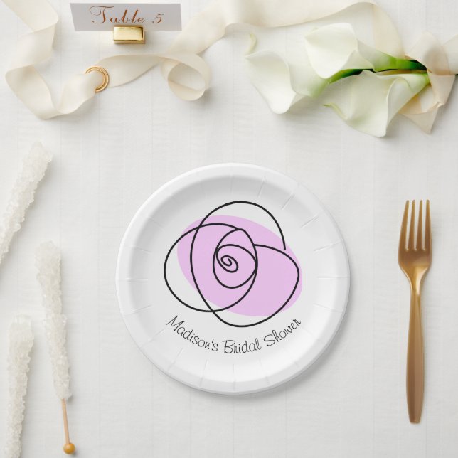 Rose Lilac Brautparty rund Pappteller (Hochzeit)