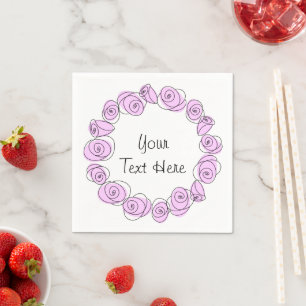 Rose Lilac Circle Text Serviette