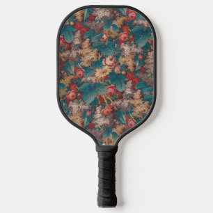 Rose, Lilac, große Blätter Muster Vintager Garten Pickleball Schläger