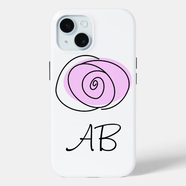 Rose Lilac 'Monogram' iPhone Case (Rückseite)