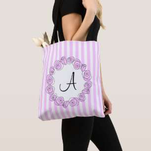 Rose Lilac Monogram Streifen auf der gesamten lila