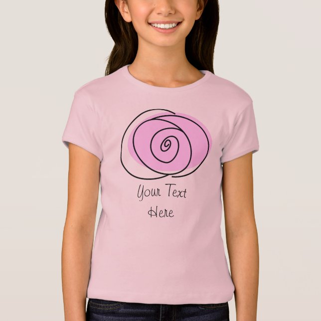 Rose Lilac 'Text' Girls' T - Shirt (Vorderseite)