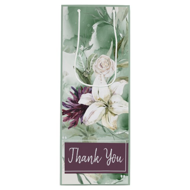 Rose, Lily, Magnolia Geschenktüte Für Weinflaschen (Vorderseite)