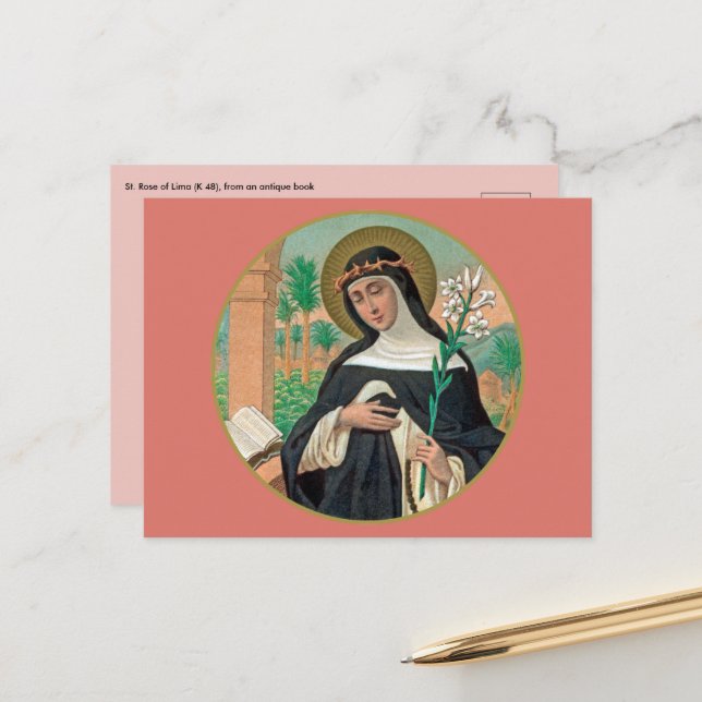 Rose Lima (Detail; K 48) Postkarte (Vorderseite/Rückseite Beispiel)