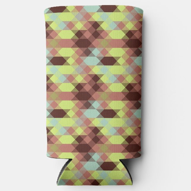 Rose, Limette, Gelb und Kaffeebohnen geometrisch Selters Dosenkühler (Vorderseite)