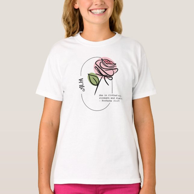 Rose Line Art T - Shirt (Vorderseite)