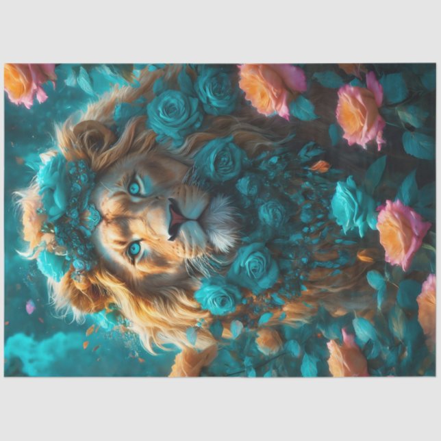 Rose Lion King Tissue Paper Seidenpapier (Vorderseite)