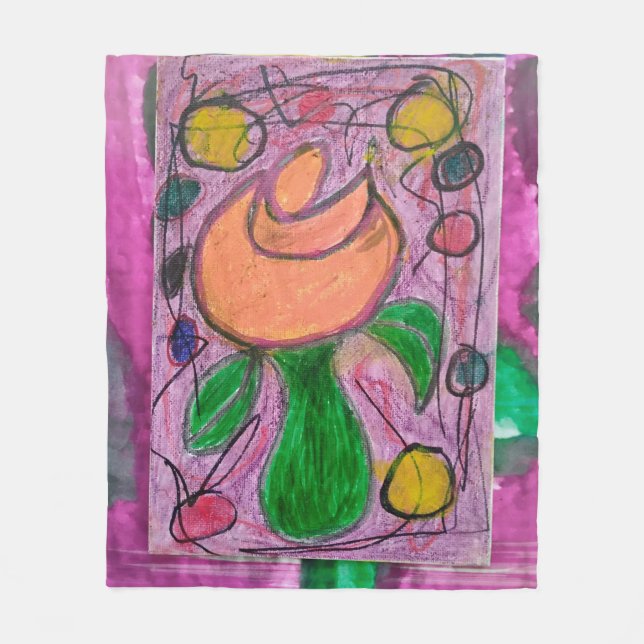 Rose L'Orange Fleecedecke (Vorderseite)